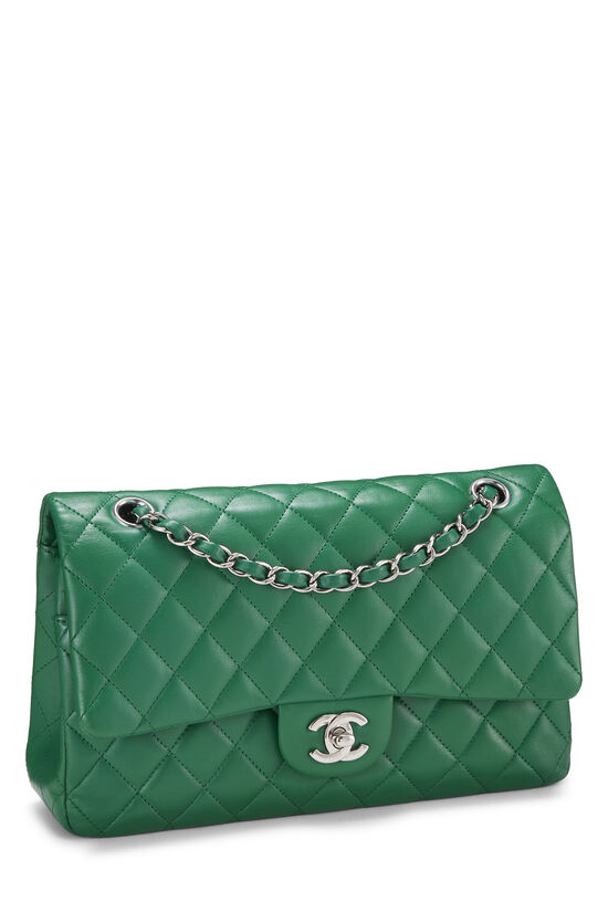 Green Quilted Lambskin Classic Double Flap Medium, , large image number 1