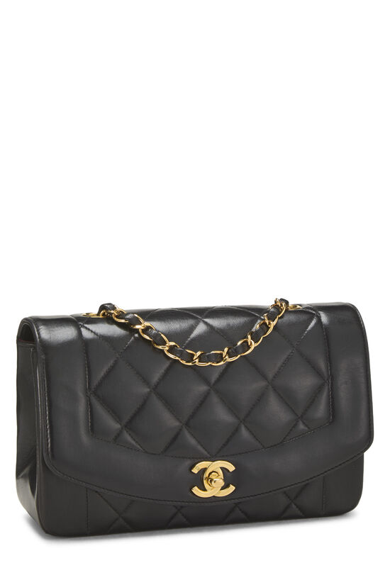 Black Quilted Lambskin Diana Flap Small, , large image number 1