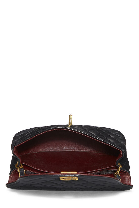 Chanel Black Lambskin Round Flap Bag Mini Q6B02X1IK9007