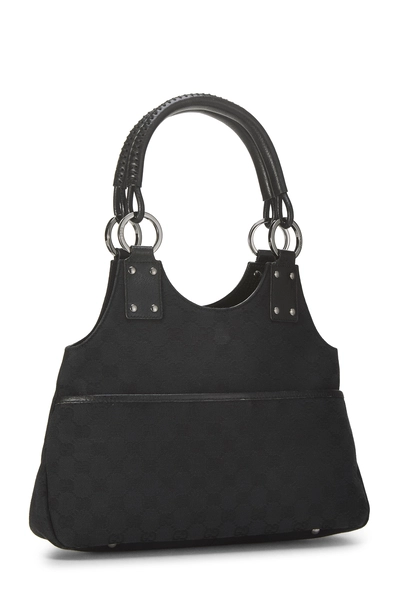 Black GG Canvas Shoulder Bag, , large