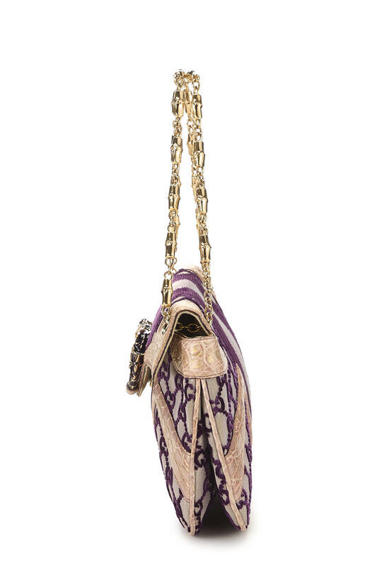 Purple Velvet Dragon Shoulder Bag, , large image number 2