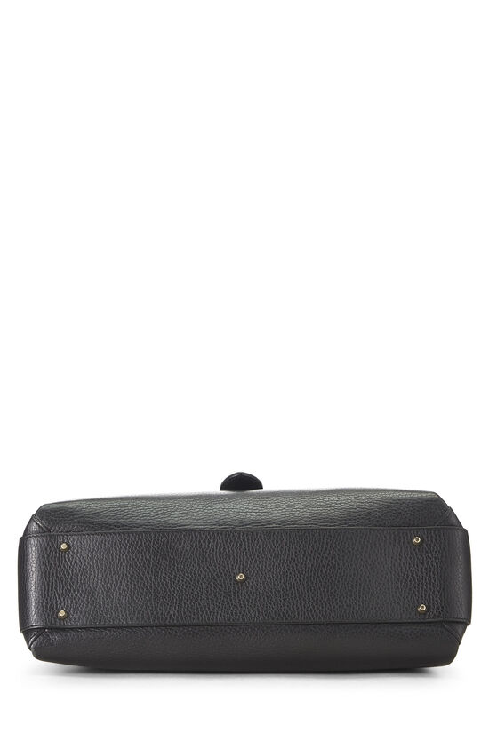 Black Leather Interlocking Handle Bag Large, , large image number 4