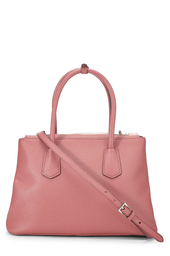 Pink Saffiano Leather Turnlock Cuir Tote, , large image number 3
