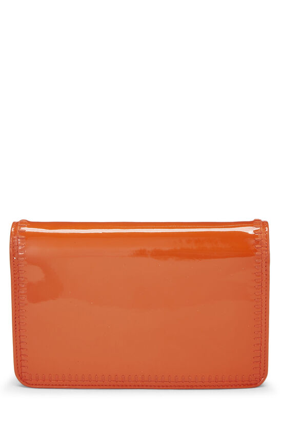 Orange Patent Leather Whipstitch Wallet on Chain (WOC), , large image number 4