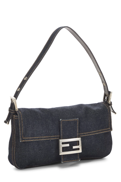 Navy Denim Baguette, , large