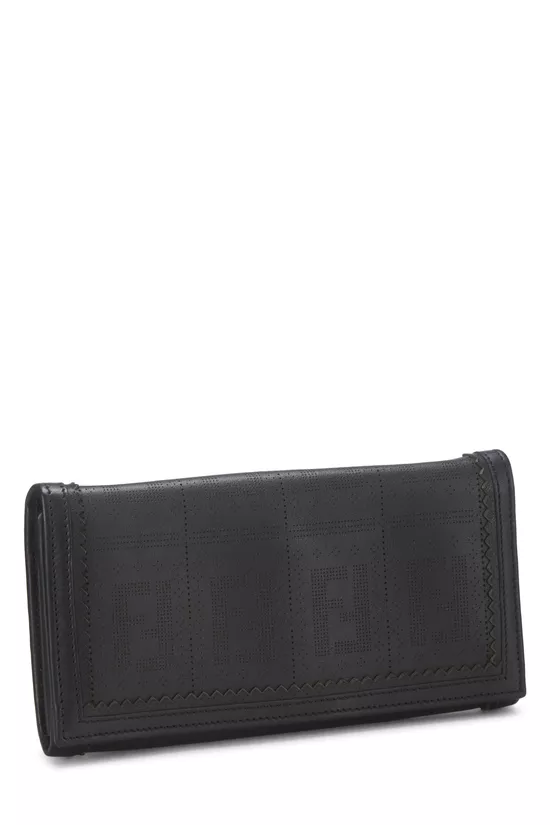 Black Zucca Leather Long Wallet, , large image number 1