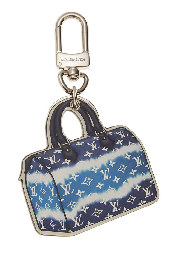 Silver & Blue Monogram Escale Speedy Bag Charm