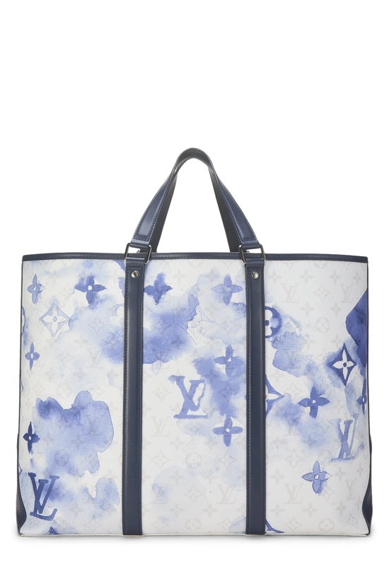 Blue Watercolor Monogram New Tote GM, , large image number 3