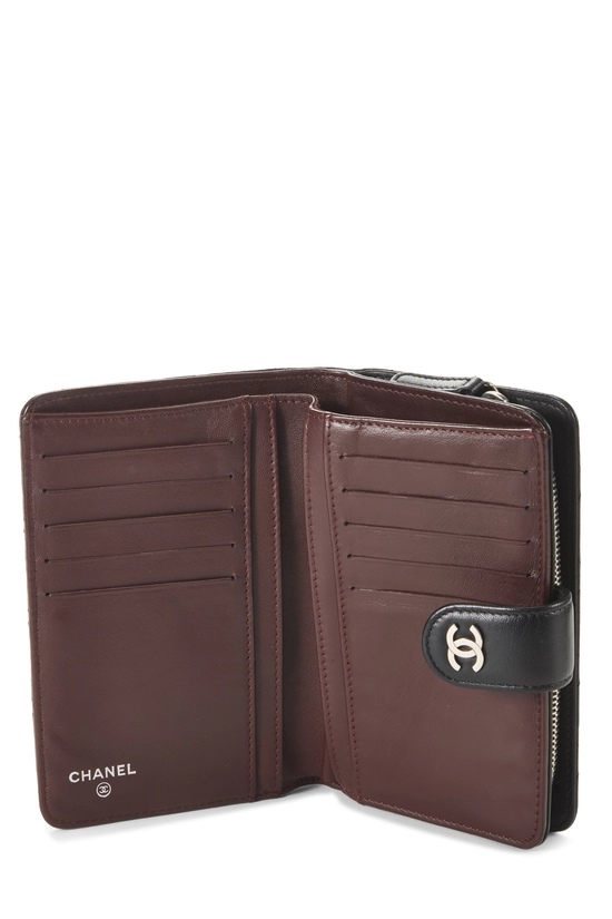 Black Lambskin Compact Zip Wallet, , large image number 3