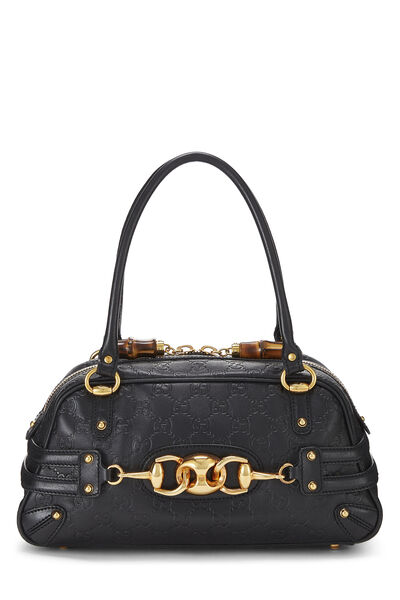 Black Guccissima Wave Boston Bag