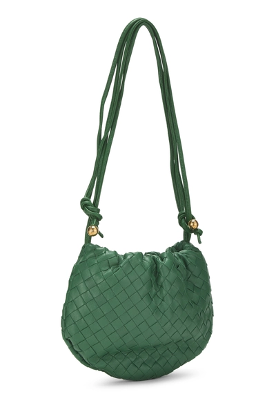Green Intrecciato Leather Bulb Bag Mini, , large