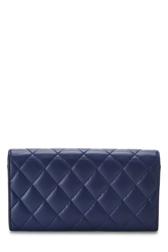 Blue Lambskin Classic Long Flap Wallet, , large image number 2