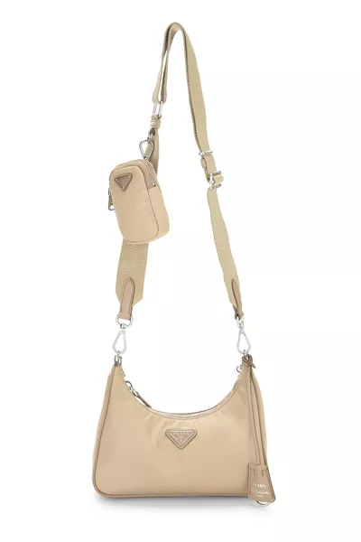 Beige Tessuto Re-Edition 2005 Hobo Mini