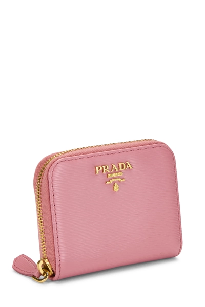 Pink Vitello Move Zip Around Coin Purse, , large