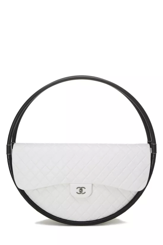 White Quilted Lambskin Hula Hoop Bag XL, , large image number 0