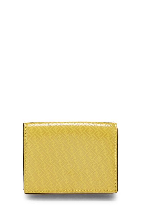 Yellow Zucchino Leather Trifold Wallet, , large image number 0