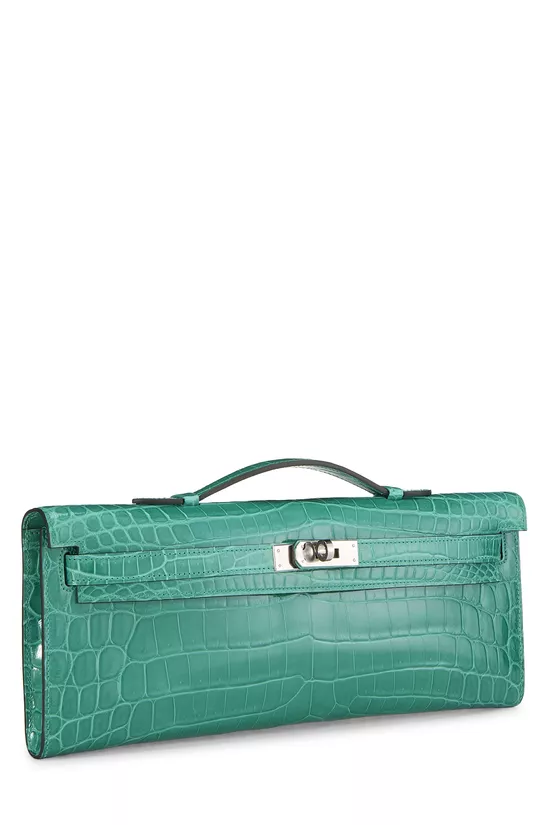 Vert Jade Crocodile Porosus Kelly Cut, , large image number 1