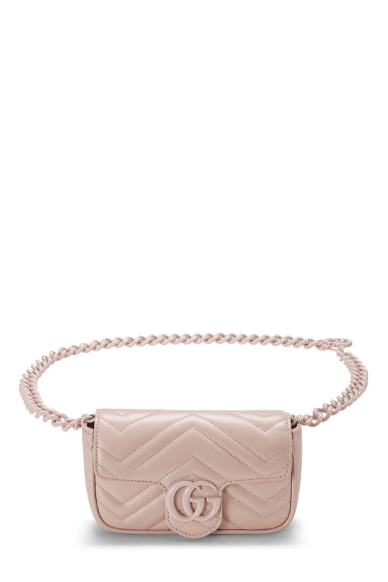 Pink Chevron Leather GG Marmont Belt Bag, , large image number 0