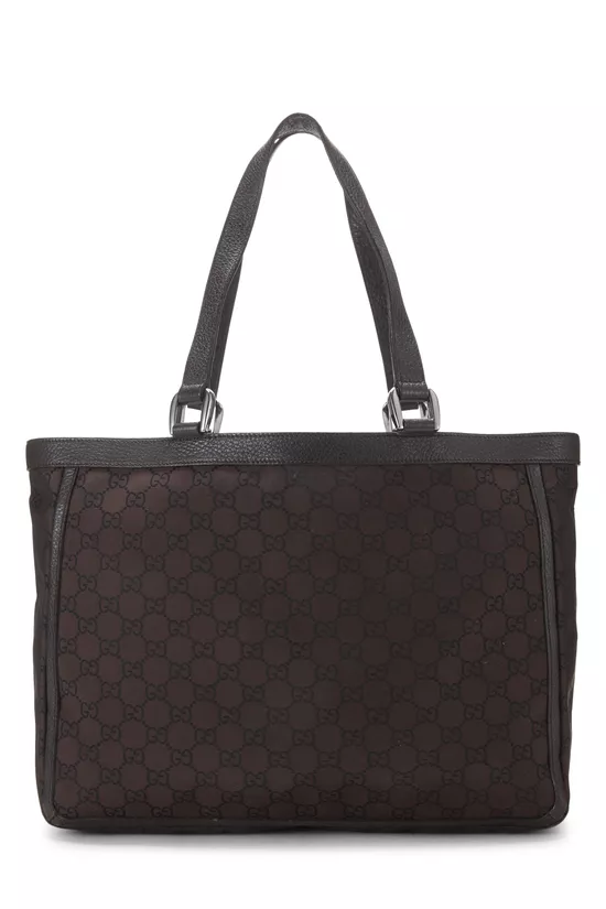 Brown GG Nylon Abbey Pocket Tote, , large image number 3