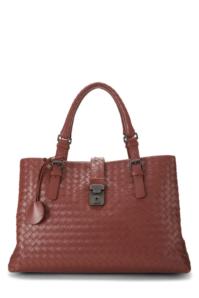 Bottega Veneta Brown Intrecciato Roma Tote Medium
