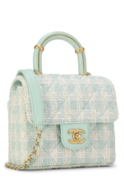 Chanel Green Tweed Houndstooth Classic Square Flap Mini — photo 2