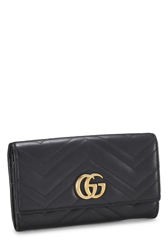 Black Leather GG Marmont Continental Wallet, , large image number 2