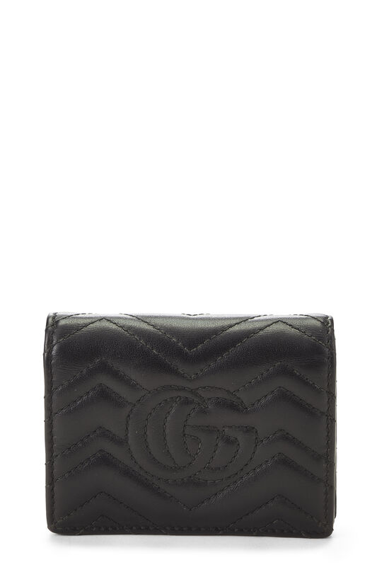 Black Leather GG Marmont Card Case, , large image number 2
