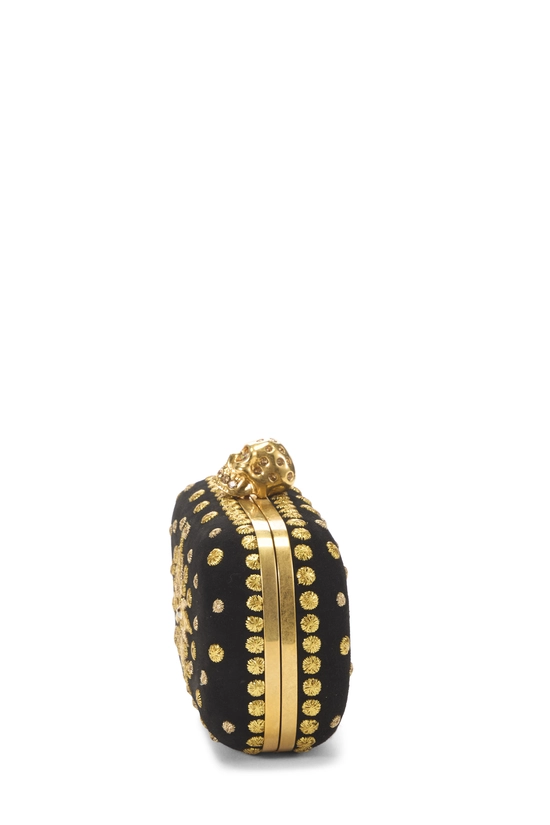 Black Velvet Skull Box Clutch, , large image number 2