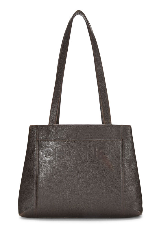 Brown Caviar Pocket Tote Small, , large image number 1