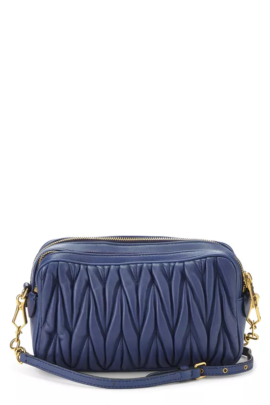 Blue Nappa Matelass&eacute; Camera Bag, , large image number 3