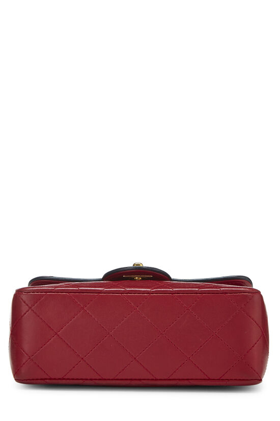 Red Quilted Lambskin Piped Half Flap Mini, , large image number 4