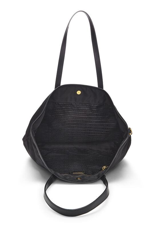 Black Nylon Embroidered Tote, , large image number 5