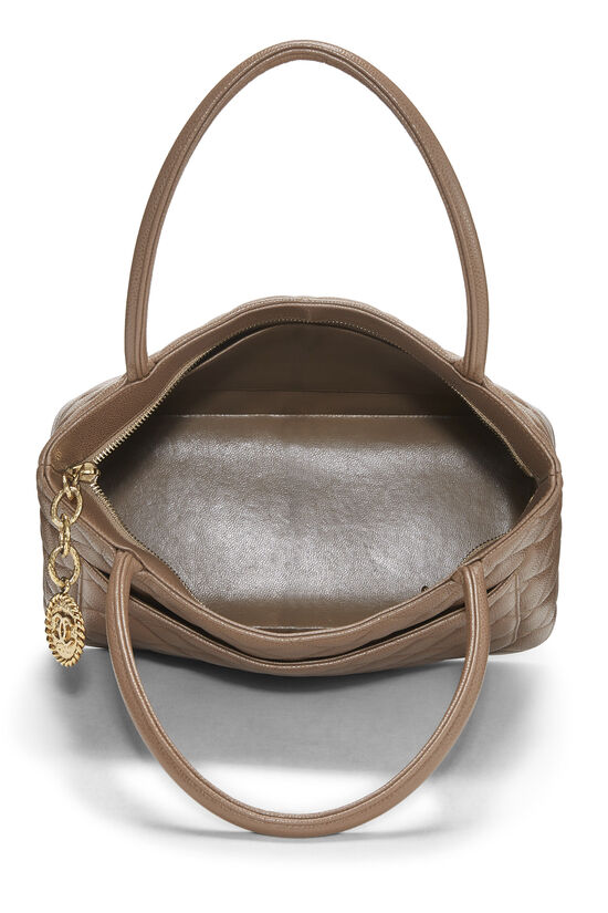 Chanel Brown Quilted Caviar Medallion Tote Q6B02H0F0B014 | WGACA 
