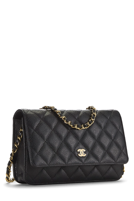 Black Caviar Classic Quilted Wallet On Chain (WOC), , large image number 1