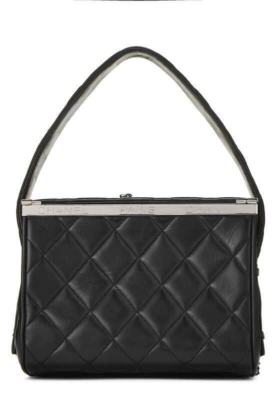 Chanel Lock Frame Vanity Case with Chain Quilted Lambskin Small Black  2091904