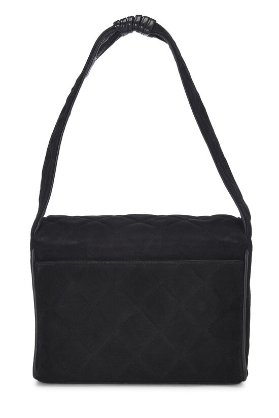 Black Quilted Suede Shoulder Bag Mini, , large image number 4