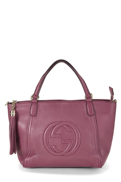Purple Grained Leather Soho Top Handle Bag