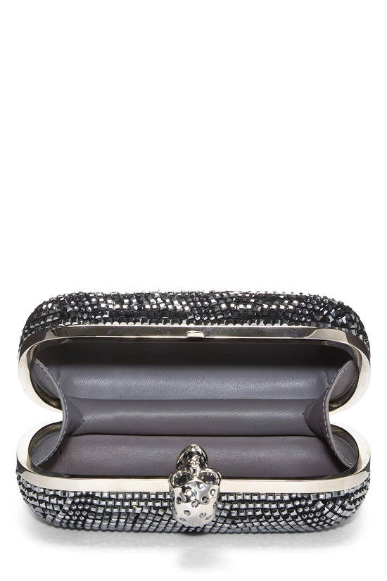 Black Embellished Skull Box Clutch, , large image number 5