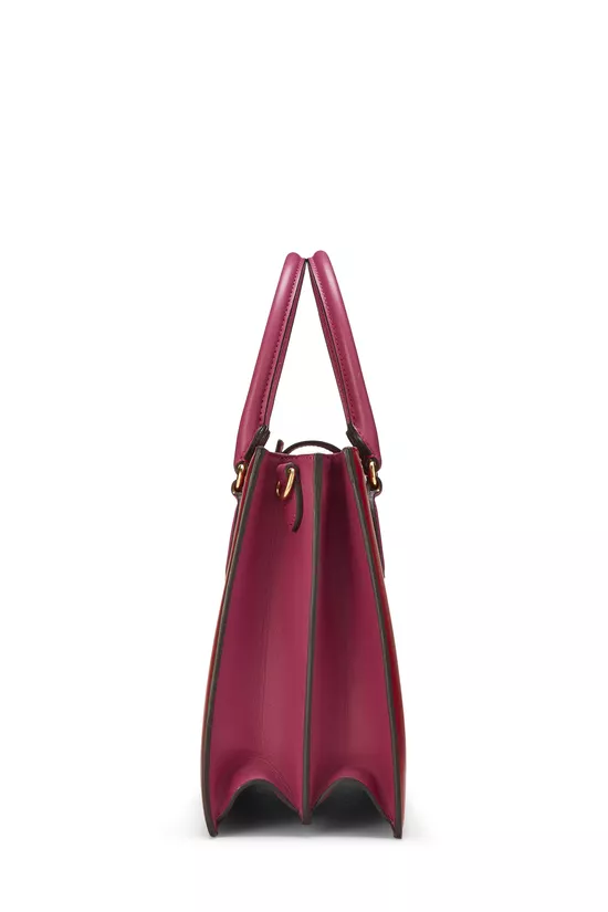 Pink & Red Leather Top Handle Tote, , large image number 2