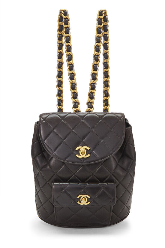 Chanel Black Quilted Lambskin 'CC' Classic Backpack Medium Q6B0NE1IK5015