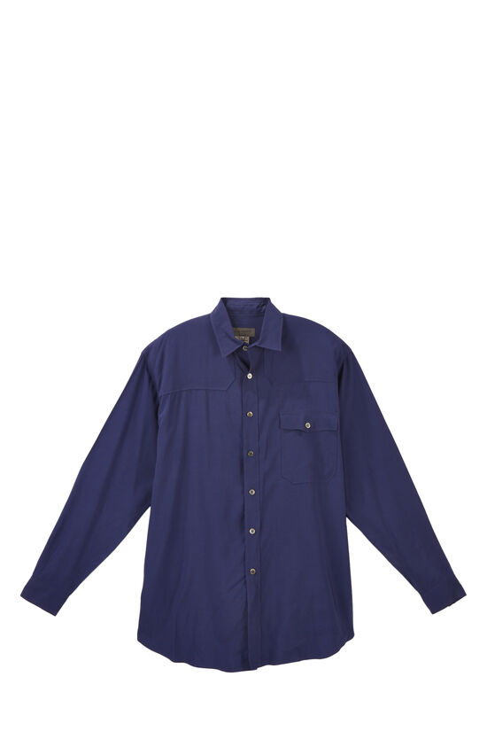 André Leon Talley Yohji Yamamoto Long Sleeve Rayon Pocket Shirt  