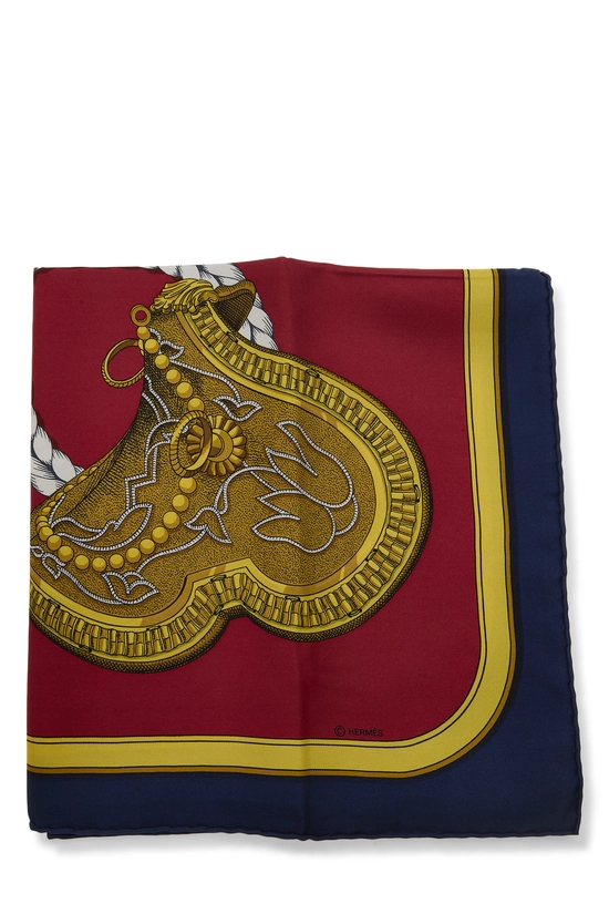 Blue & Multicolor 'Grand Apparat' Silk Scarf 90, , large image number 1