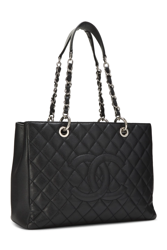 Black Quilted Caviar Grand Shopping Tote (GST), , large image number 1