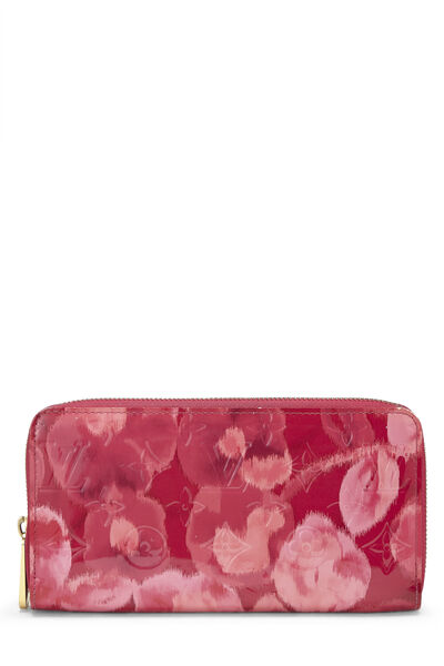 Pink Monogram Vernis Ikat Flower Zippy Continental 