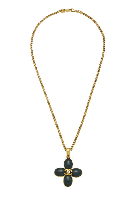 Gold 'CC' Clover Necklace, , large image number 0