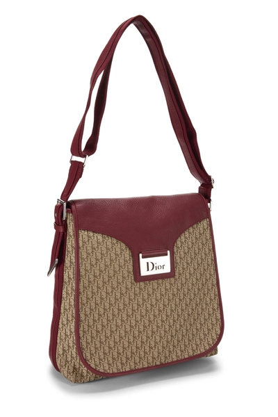 Burgundy Trotter Canvas Street Chic Messenger Bag, , large