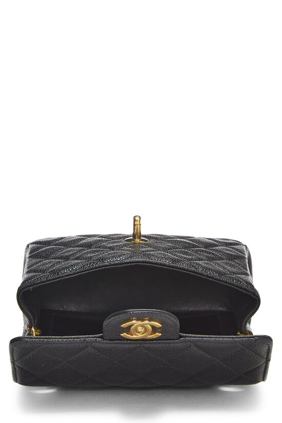 Black Quilted Caviar Half Flap Mini, , large image number 5