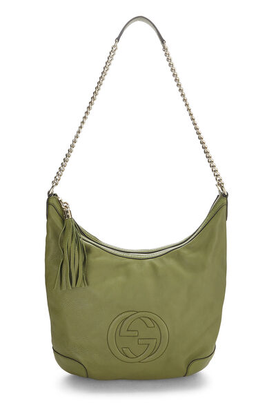 Green Leather Soho Chain Hobo Large