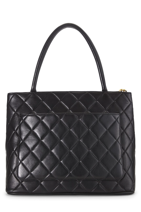 Black Quilted Lambskin Medallion Tote, , large image number 3