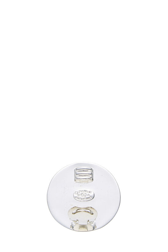 Silver CC Turnlock Round Earrings Medium, , large image number 4